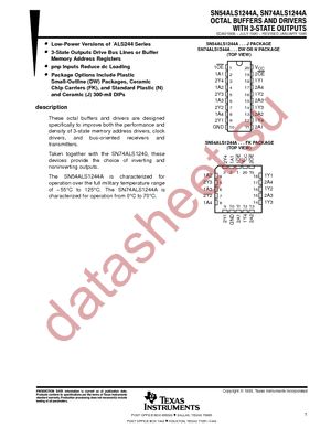 SN74ALS1244ANE4 datasheet  